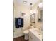 Clean bathroom with single vanity and a walk-in shower at 1915 Marsh Oak Ln, Seabrook Island, SC 29455