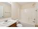 Clean bathroom with shower/tub combo, toilet and wooden vanity at 232 Mallory Dr, Charleston, SC 29414