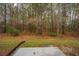Wooded backyard with a concrete patio at 275 Jackson St, Goose Creek, SC 29445