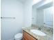 Clean bathroom with granite countertop, single sink vanity, and toilet at 275 Jackson St, Goose Creek, SC 29445