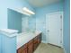 Bathroom with double vanity and large mirror at 104 Pavilion St, Summerville, SC 29483