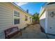 Private patio area with seating and side yard access at 104 Pavilion St, Summerville, SC 29483