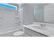 Full bathroom with tub and shower combination plus a white vanity at 213 Bilge Rd, Ridgeville, SC 29472