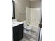 Bathroom with modern vanity, toilet, and shower/tub combo at 214 Hardee Ave Ave, Summerville, SC 29485
