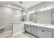 Elegant bathroom with double vanity, large shower, and modern fixtures at 327 Great Lawn Dr, Summerville, SC 29486