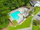 Aerial view of community pool with lounge chairs and surrounding landscaping at 523 Truman Dr, Goose Creek, SC 29445
