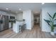 Kitchen with island, stainless steel appliances, and hardwood floors at 523 Truman Dr, Goose Creek, SC 29445
