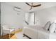 Bright bedroom with a queen bed, light colored walls, and ceiling fan at 58 Grand Pavilion Blvd, Isle of Palms, SC 29451