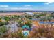 Aerial view of community pool and townhouses near the water at 8382 Camp Gregg Ln, North Charleston, SC 29418