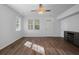 Living room with hardwood floors and a ceiling fan at 137 Claret Cup Way, Charleston, SC 29414