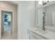 Clean bathroom with a single sink vanity and a large mirror at 1504 Rivertowne Country Club Dr, Mount Pleasant, SC 29466