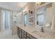 Double vanity bathroom with modern finishes and a walk-in shower at 1504 Rivertowne Country Club Dr, Mount Pleasant, SC 29466