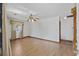 Bright living room with hardwood floors and ceiling fan at 1520 Acacia St, Charleston, SC 29407