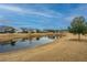 Community pond view with homes and landscaping at 310 Bloomington Way, Summerville, SC 29486