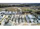Aerial view showcasing a neighborhood's serene setting near a waterway at 1040 Hills Plantation Dr, Charleston, SC 29412