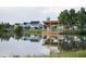 Peaceful pond with a wooden dock and homes in the background at 122 East Morton St, Summerville, SC 29486