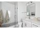Clean bathroom with a walk-in shower, toilet, and white vanity at 1245 Crooked Oak Rd, Charleston, SC 29492