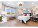 Bedroom with a green velvet bed, a whimsical mural, and hardwood floors at 141 Winding Grove Lane Ln, Moncks Corner, SC 29461