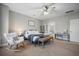Main bedroom with carpet flooring, a ceiling fan, and ensuite bathroom access at 152 Callibluff Dr, Summerville, SC 29486