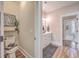 Double vanity bathroom with a walk-in shower at 216 Bumble Way, Summerville, SC 29485