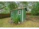 Green shed in a spacious backyard at 2336 Parkstone Dr, Charleston, SC 29414