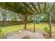 Wooden pergola with view of the backyard at 2336 Parkstone Dr, Charleston, SC 29414