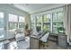 Bright home office with built-in desk and backyard views at 2910 Clearwater Dr, Mount Pleasant, SC 29466