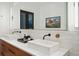 Bathroom with double vanity and modern rectangular sinks at 341 Bridgetown Pass, Mount Pleasant, SC 29464
