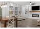 Farmhouse dining table anchors this bright and airy dining area at 530 Richfield Way, Summerville, SC 29486