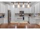 Modern kitchen with white cabinets, stainless steel appliances, and an island at 530 Richfield Way, Summerville, SC 29486