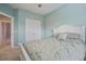 Bedroom with white bed frame and green bedding at 705 Quintan St, Summerville, SC 29486