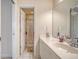 Bathroom with white vanity, single sink, and shower at 9117 Woodcreek Ct, North Charleston, SC 29406