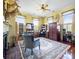 Library with fireplace, built-in shelves, and area rug at 927 Fishburne Rd, Pinopolis, SC 29469