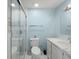 Updated bathroom with glass shower door and white vanity at 1101 Reserve Way, Summerville, SC 29485