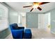 Bright bedroom with a ceiling fan and ample closet space at 1101 Reserve Way, Summerville, SC 29485
