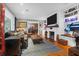 Cozy living room with a fireplace and leather furniture at 1159 Wyndham Rd, Charleston, SC 29412