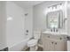 Updated bathroom with white subway tile and a modern vanity at 1202 Waterwood Dr, Goose Creek, SC 29445