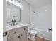 Updated bathroom with white subway tile and a modern vanity at 1202 Waterwood Dr, Goose Creek, SC 29445