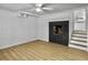 Finished basement with fireplace and wood flooring at 138 Green Pond Hwy, Walterboro, SC 29488