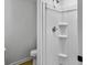 Clean bathroom with a shower and toilet at 138 Green Pond Hwy, Walterboro, SC 29488