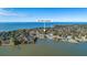 Aerial view shows 208 Catfish Landing Cir located on a waterfront lot with nearby homes and water access at 208 Catfish Landing Cir, Bonneau, SC 29431