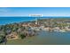 Aerial view shows 208 Catfish Landing Cir located on a waterfront lot with nearby homes and water access at 208 Catfish Landing Cir, Bonneau, SC 29431