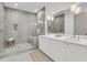 Spa-like bathroom with double vanity, large shower, and soaking tub at 320 Longshore Street St # 1044, Charleston, SC 29492