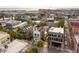Aerial view of charming home with landscaped courtyard and city backdrop at 43 Hasell St, Charleston, SC 29401