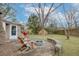 Spacious backyard with fire pit, shed, and large tree at 4334 Bream Rd, North Charleston, SC 29418