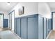 Bright hallway with blue wainscoting and rug at 5242 Potomac St, North Charleston, SC 29405