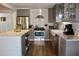 Modern kitchen featuring stainless steel appliances, an island and gray cabinetry at 5242 Potomac St, North Charleston, SC 29405