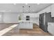 Modern kitchen with white cabinets, stainless steel appliances, and an island at 5889 N Rhett Ave, Hanahan, SC 29410