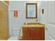 Small bathroom with granite vanity and shower at 712 S Shelmore Blvd # 15, Mount Pleasant, SC 29464