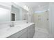Modern bathroom with double vanity and marble shower at 115 Crosscut Ln, Summerville, SC 29486